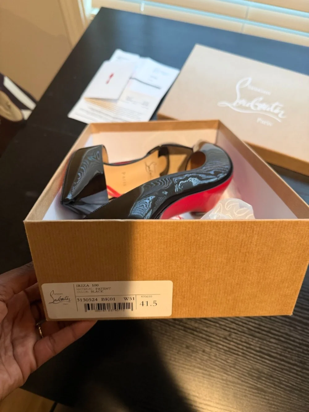 Christian Louboutin IRIZA 100 PATENT BLACK 41.5
